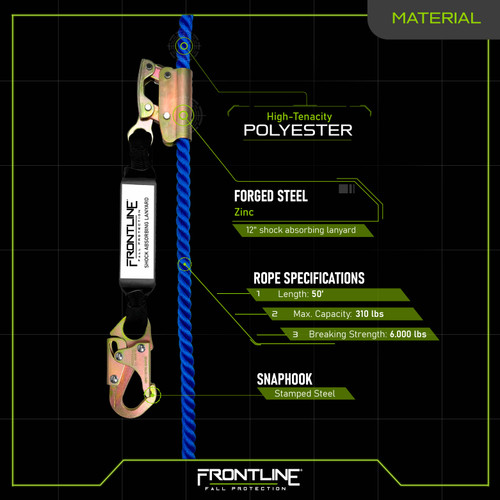 Frontline VLP50R3L-AM American Style Vertical Lifeline with 12