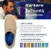 Korkers Women's Fish Moc Tarpon w/Fixed Kling-On Deck Soles, Blue, Size 06 - Return/Damaged Packaging
