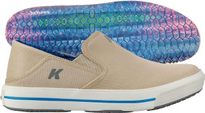 Korkers Women's Fish Moc Tarpon w/Fixed Kling-On Deck Soles, Blue, Size 06 - Return/Damaged Packaging