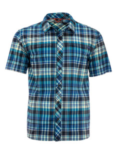 Simms Men's Stone Cold SS Meridian Madras Plaid Large - Return/Damaged Packaging