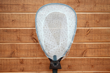Fly Fishing Net, Soft Rubber, Clear, Small Mesh, Wooden Handle