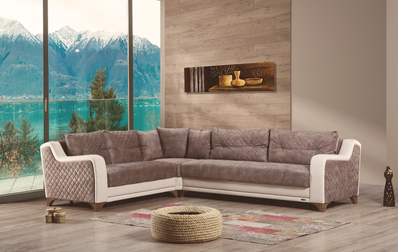Sophia Sleeper Sectional With Storage Mink Furniture Expo