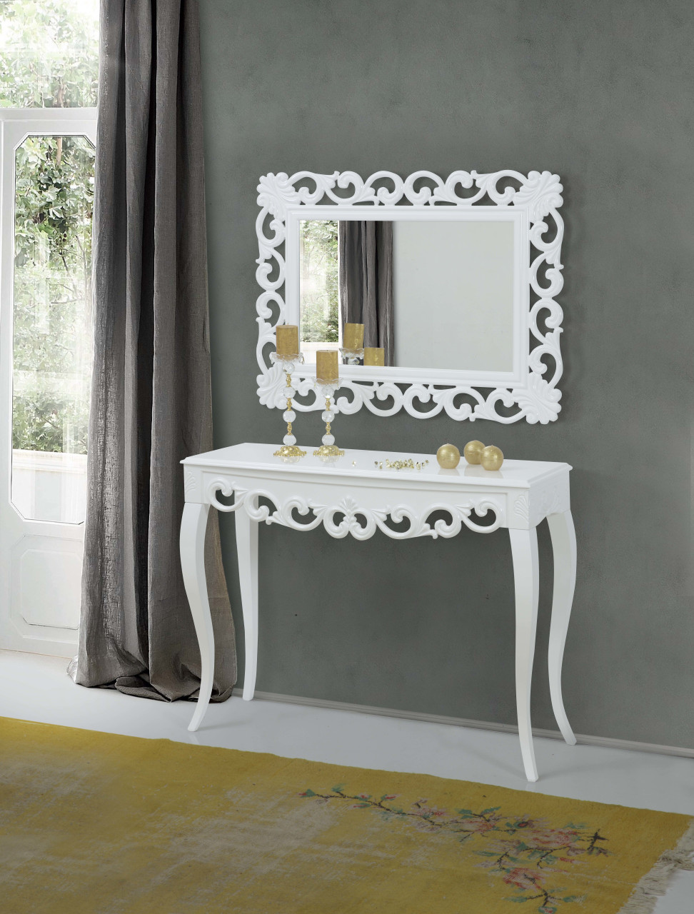 2Piece Console & Mirror Set 401 Furniture Expo
