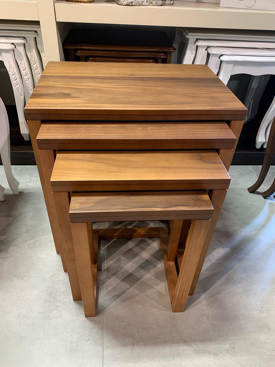 4-Piece Nesting Table Set #570-Walnut - Furniture Expo