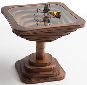 Square Pedestal Glass Top Coffee Table #353