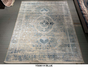Bamboo Silk Rug Collection - Y5081H BLUE