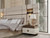 Piano Queen Bed, 2 Nightstands, Dresser and Mirror