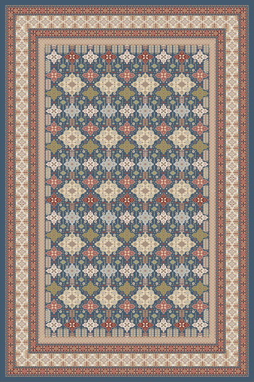 Classic Rug Collection - 4576B BLUE CREAM