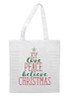 Christmas Word Tree Digital File applied to a tote bag with heat transfer vinyl.