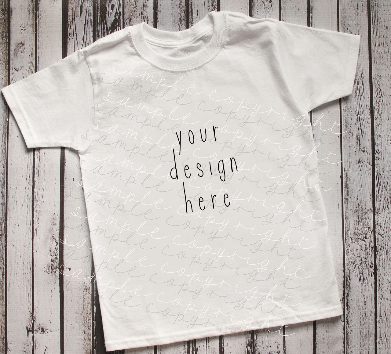 Download Plain White Short Sleeve Boys T Shirt Mock-Up (#6)