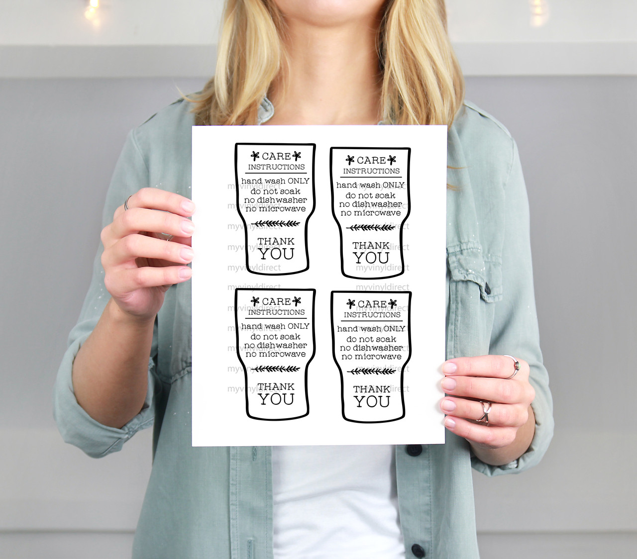 tumbler care instructions printable file