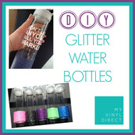 DIY Glitter Encrusted Water Bottles