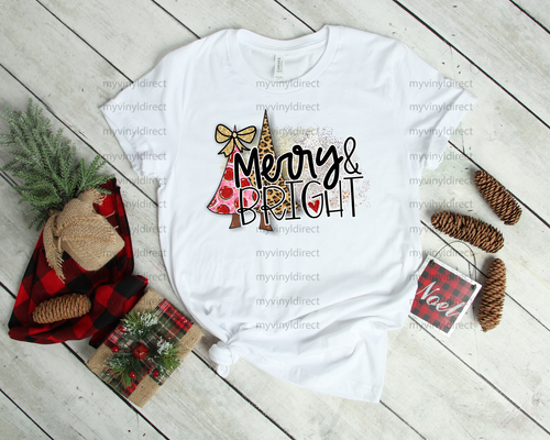 Merry & Bright Leopard Christmas Tree | Sublimation Transfer