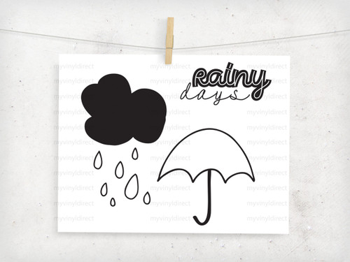 Rainy Day Vector Set Digital File