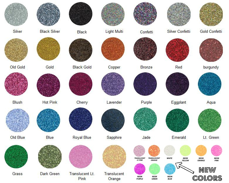 Oracal 651 Glitter Color Chart
