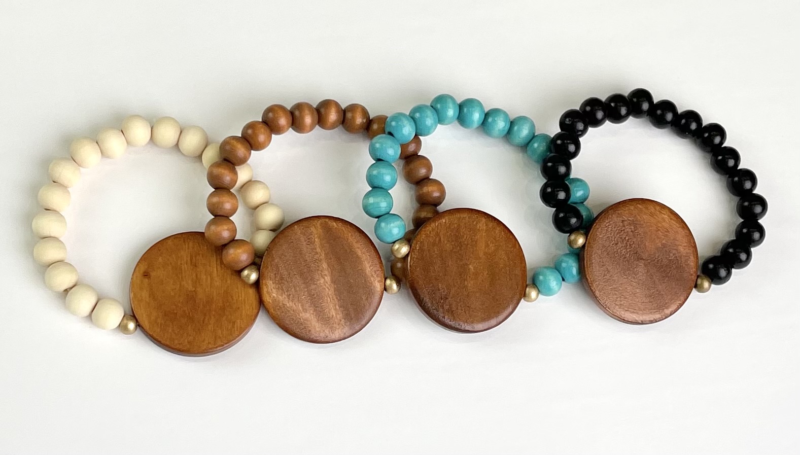 Wood Bead & Wood Disc Bracelet