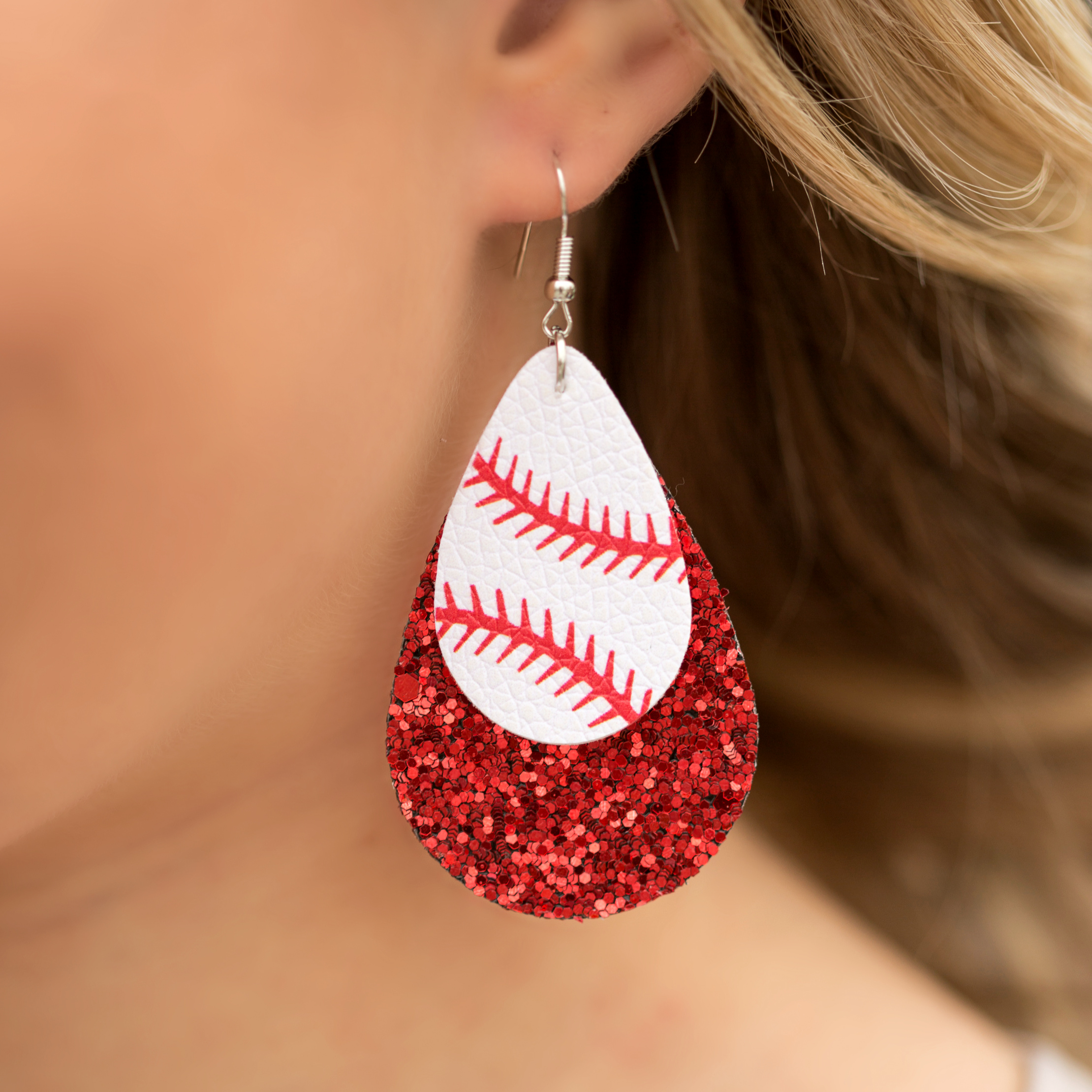 Baseball & Softball Glitter Earrings