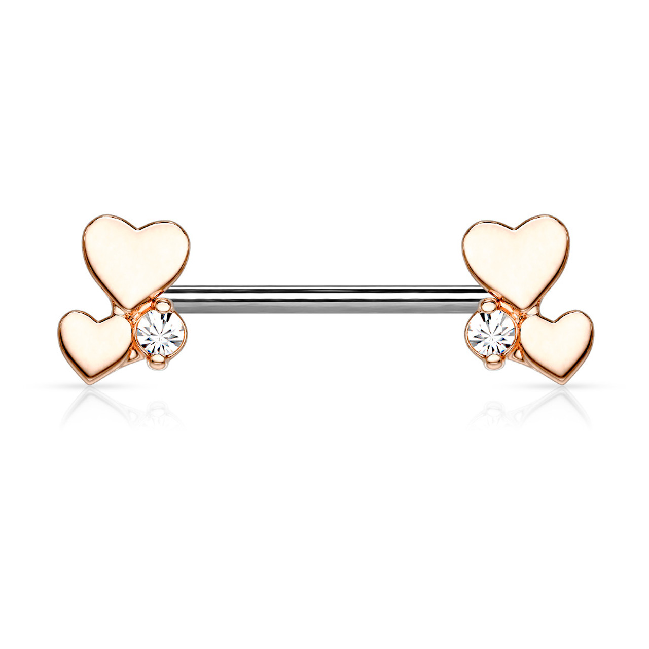 PAIR Artistic Heart Shaped Nipple Shields Rings Steel Barbells Body Je –  JSW Body Jewelry