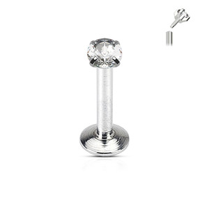 16g Round Prong Set Clear Gem