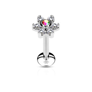 Prong Set Flower Labret
