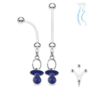 Blue Pacifier Pregnancy Belly Ring