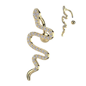 Gold Snake Reverse Dangle