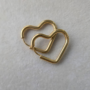 Gold Heart Hoop Earrings