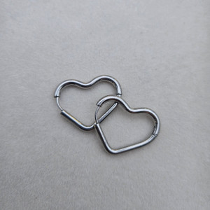 Silver Heart Hoop Earrings