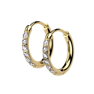Gold Gem Hoop Earrings