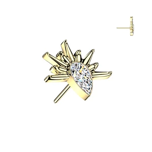 Threadless Gold Sunrise Teardrop