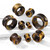 Semi Precious Tiger Eye Stone Double Flared Tunnels
