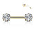 Gold Prong Set Gem Nipple Ring