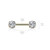 Gold Prong Set Gem Nipple Ring