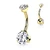 Gold Prong Set Belly Ring