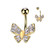 Gold Butterfly Fancy Belly Ring