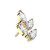 Threadless Gold CZ Leaf