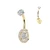 Gold Oval Halo Belly Ring