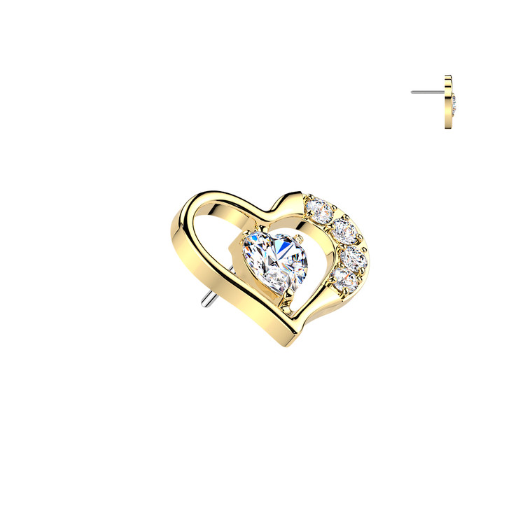 Threadless Gold Fancy Heart