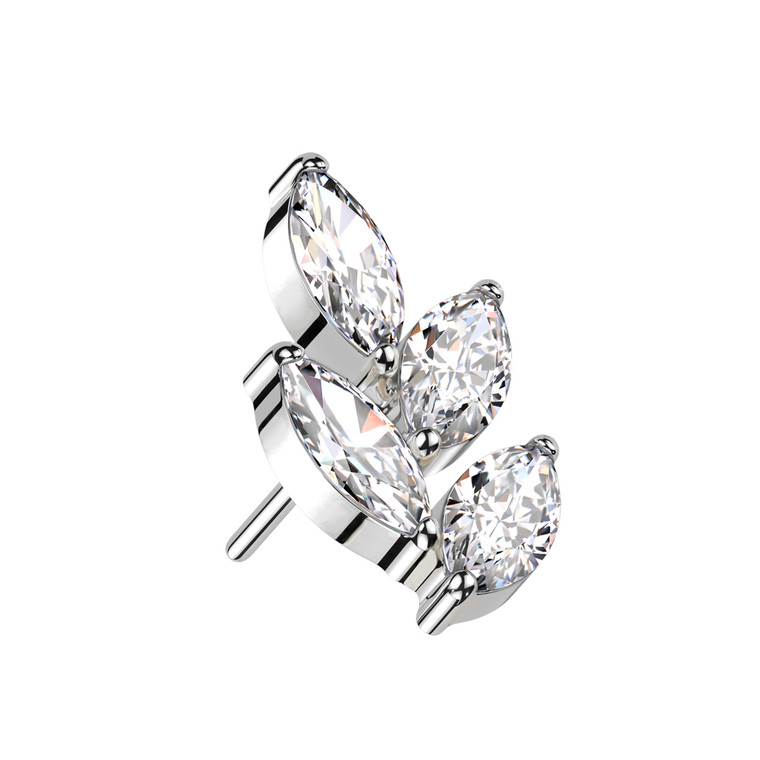 Threadless CZ Leaf