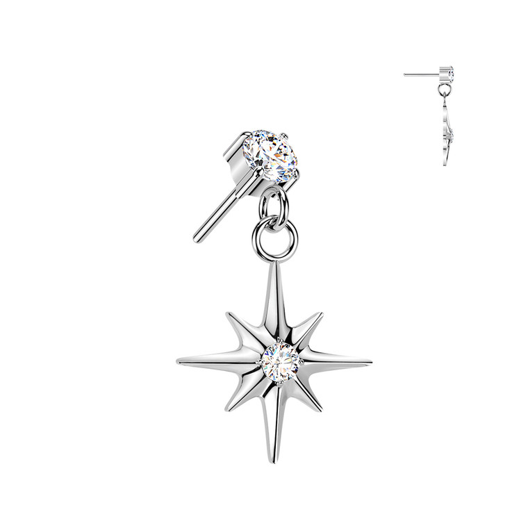 Threadless Northern Star Dangle