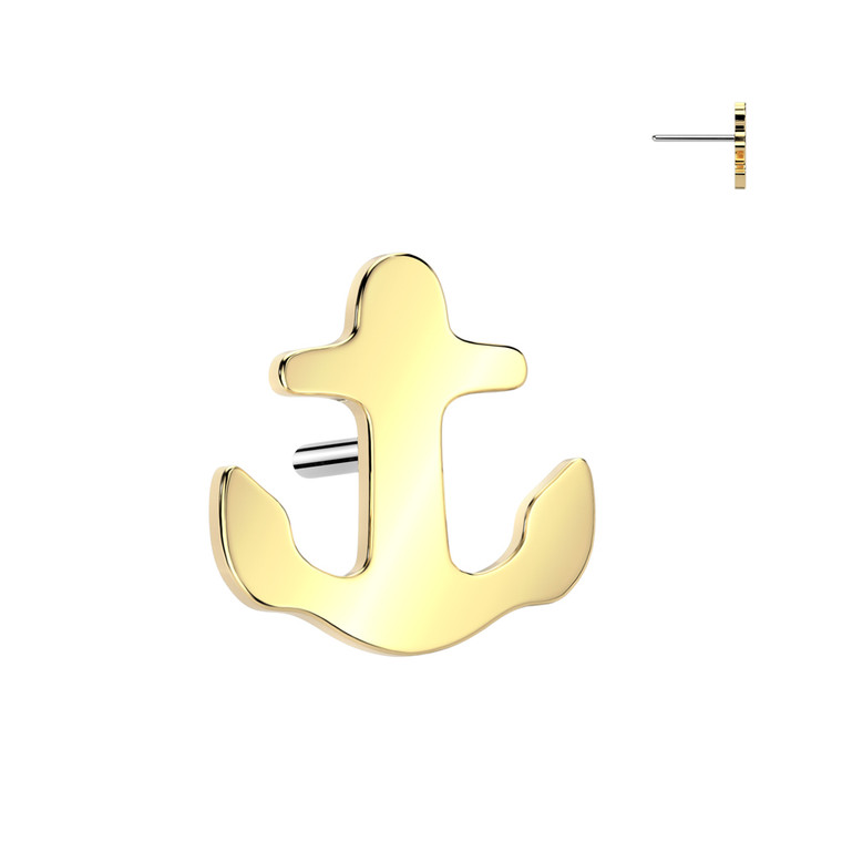 Threadless Gold Anchor