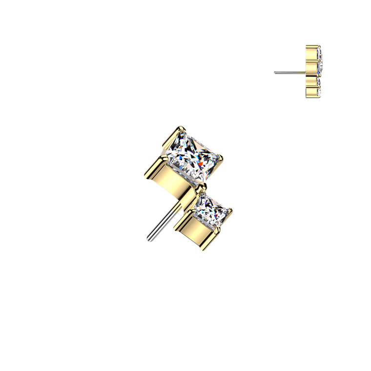 Threadless Gold Double Diamond