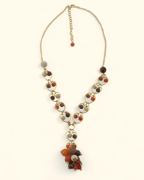 Earthtone Heart Link Necklace
