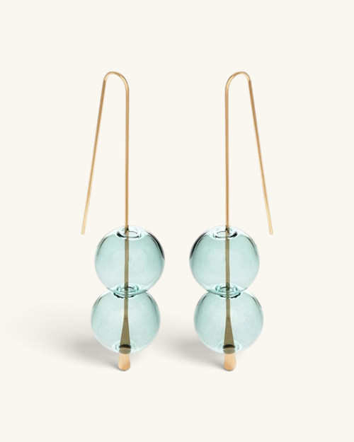 Handcrafted Blue Glass Bubble Drop Earrings