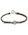 Braided Waxed Cotton Bracelet with Thai Hilltribe Silver Etched Beads