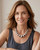 Chunky Beads Statement Necklace in Antique Silver Color