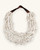 Cultural Elements soft white wood disc necklace with horn closure, twisted strands, 20 inches.