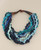 Elegant blue wood necklace
