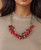 REd beaded TExtile necklace