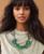 Green Beaded Textile Statement Necklace